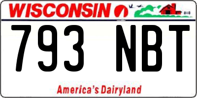 WI license plate 793NBT