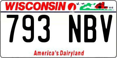 WI license plate 793NBV