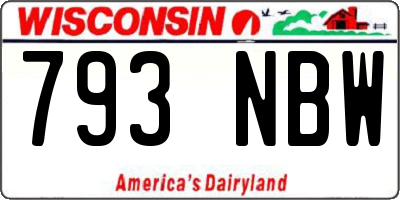 WI license plate 793NBW