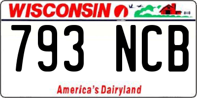 WI license plate 793NCB