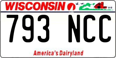 WI license plate 793NCC