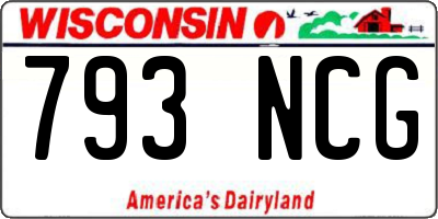 WI license plate 793NCG