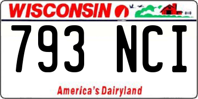 WI license plate 793NCI