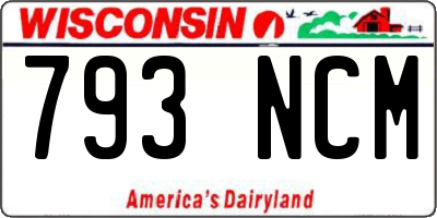WI license plate 793NCM