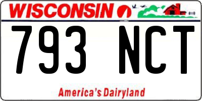 WI license plate 793NCT