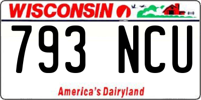 WI license plate 793NCU