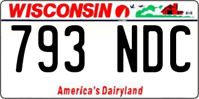 WI license plate 793NDC