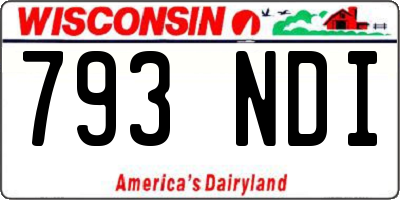 WI license plate 793NDI