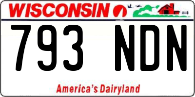 WI license plate 793NDN
