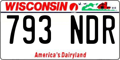 WI license plate 793NDR