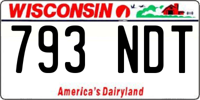 WI license plate 793NDT