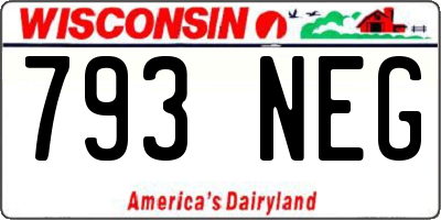 WI license plate 793NEG