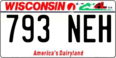 WI license plate 793NEH