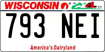 WI license plate 793NEI