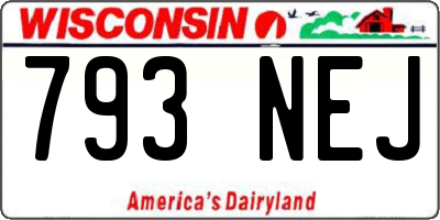 WI license plate 793NEJ