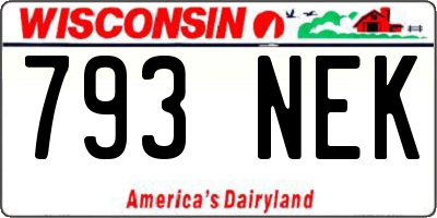 WI license plate 793NEK