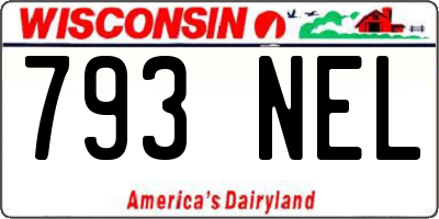 WI license plate 793NEL