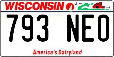 WI license plate 793NEO