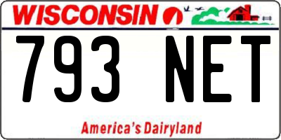 WI license plate 793NET