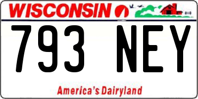 WI license plate 793NEY