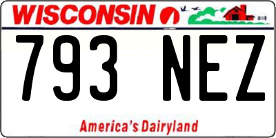 WI license plate 793NEZ