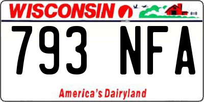 WI license plate 793NFA