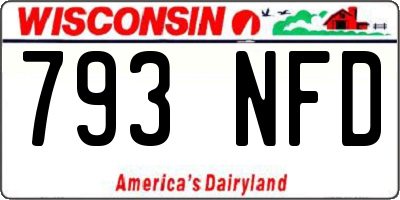 WI license plate 793NFD