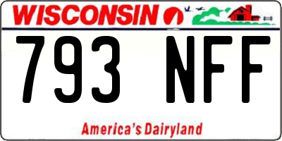 WI license plate 793NFF