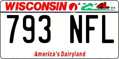 WI license plate 793NFL