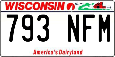 WI license plate 793NFM
