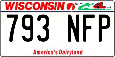 WI license plate 793NFP