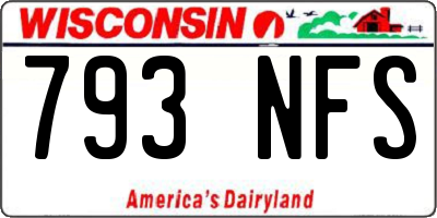 WI license plate 793NFS