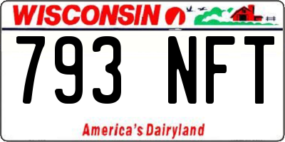 WI license plate 793NFT