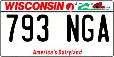 WI license plate 793NGA