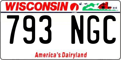 WI license plate 793NGC