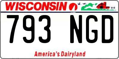 WI license plate 793NGD