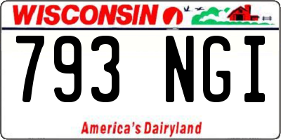 WI license plate 793NGI