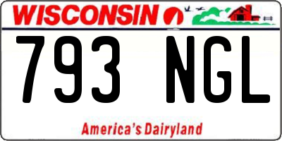 WI license plate 793NGL