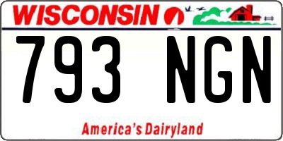 WI license plate 793NGN