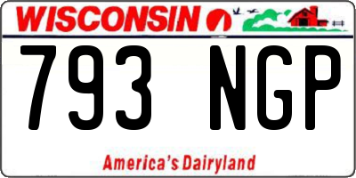 WI license plate 793NGP