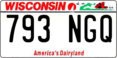 WI license plate 793NGQ