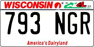 WI license plate 793NGR