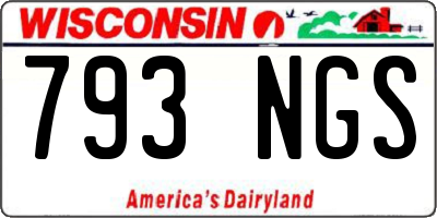 WI license plate 793NGS