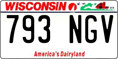 WI license plate 793NGV