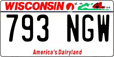 WI license plate 793NGW