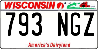 WI license plate 793NGZ