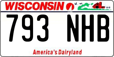 WI license plate 793NHB