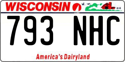 WI license plate 793NHC