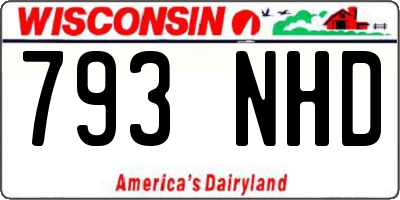 WI license plate 793NHD