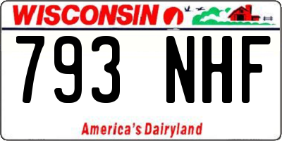 WI license plate 793NHF